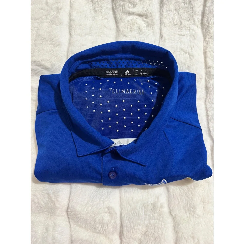 Adidas Climachill Saints Polo Shirt Men's‎ XL Blue Performance Golf Athletic